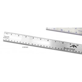 18" Stainless Steel Ruler with General Scales with Logo