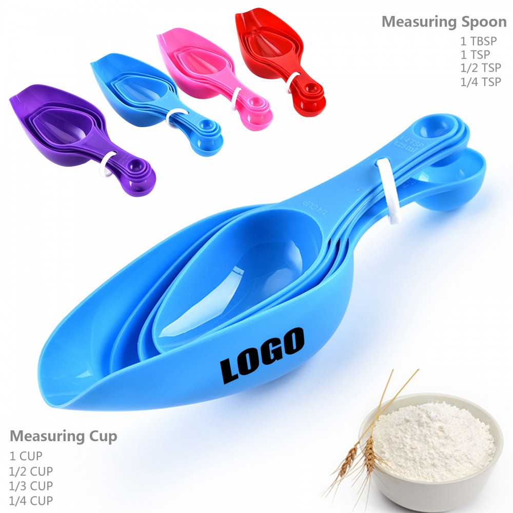 Dual Head 4 IN 1 Measuring Cup And Spoon Set with Logo