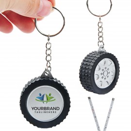 Personalized Mini Tyre Shape Tape Measure Keychain Ruler
