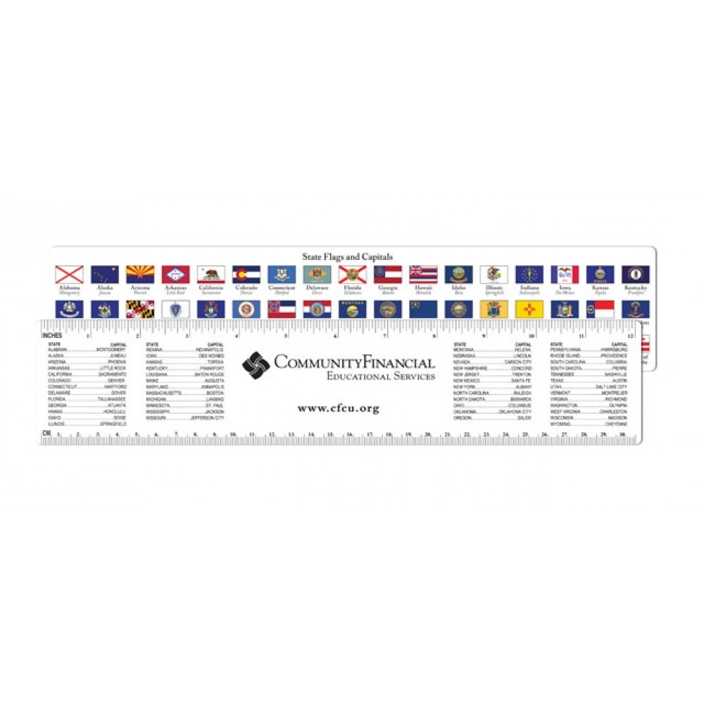 Promotional State Capital & State Flag 12" Ruler