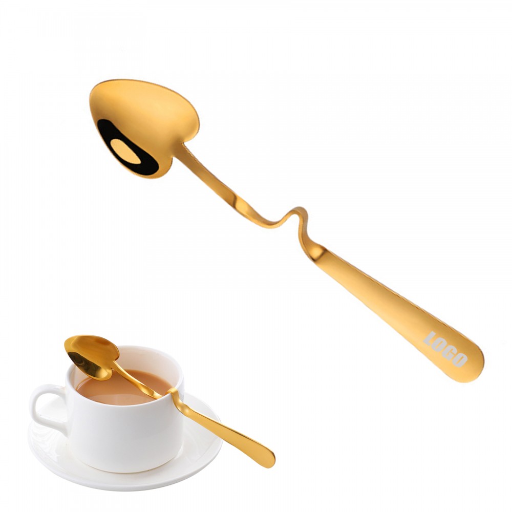 Logo Branded Curve Rest Heart Shaped Spoon