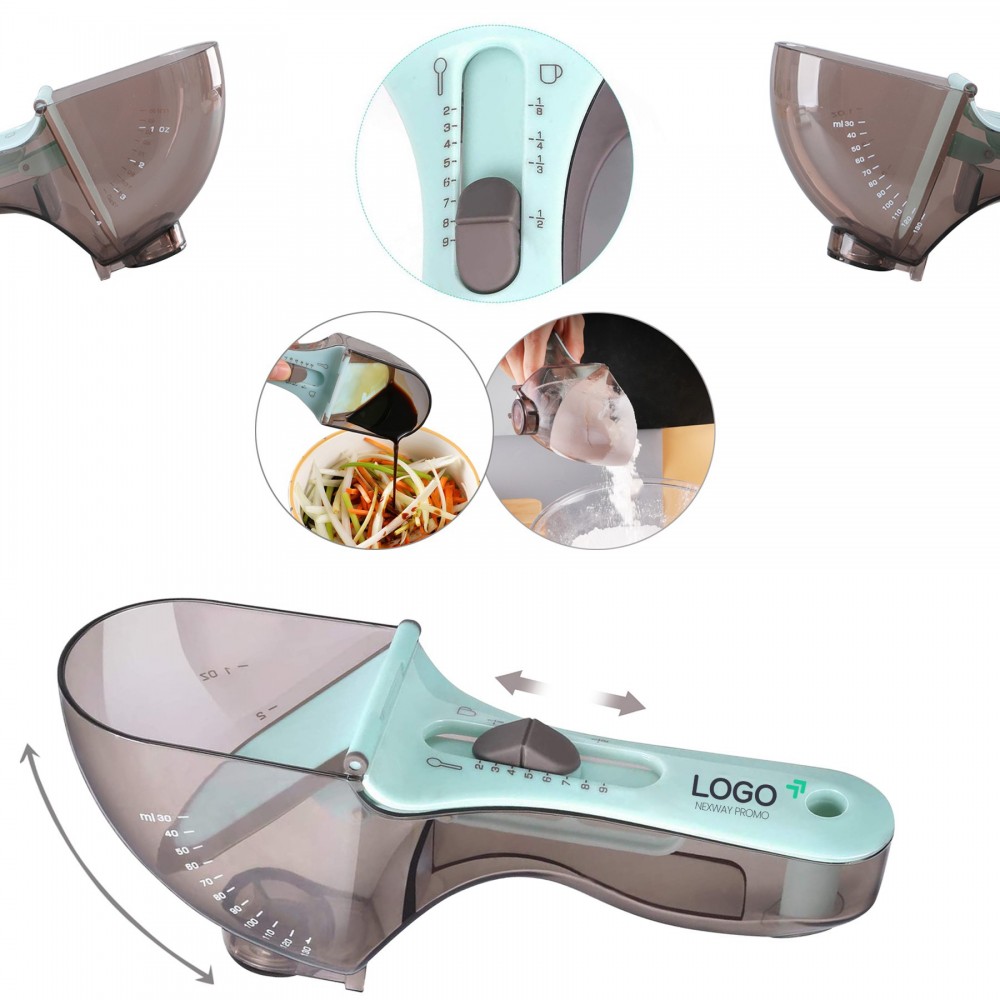 Customized Adjustable Silicone Measuring Spoon With Dual Imperial And Metric Measurements