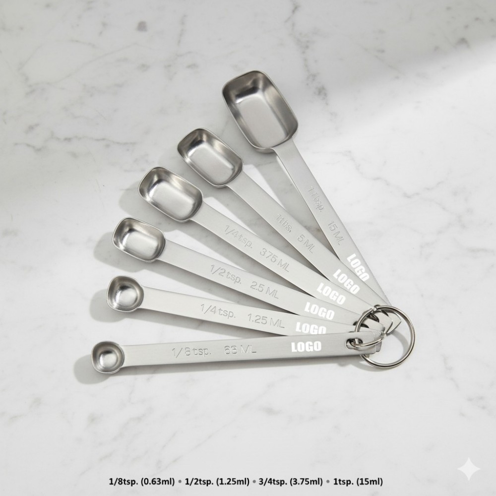Logo Branded 6-In-1 Stainless Steel Measuring Spoon