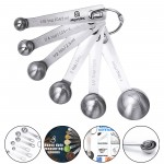 6-Piece Stainless Steel Measuring Spoons and Cups Set with Scale with Logo