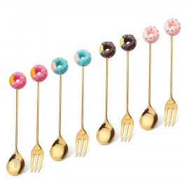 Doughnut Dessert Coffee Spoon Or Fork with Logo  Doughnut Dessert Coffee Spoon Or Fork with Logo