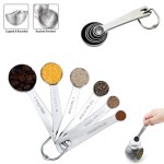 6" 1 Stainless Steel Measuring Spoons Set With Engraved Measurement Marks with Logo