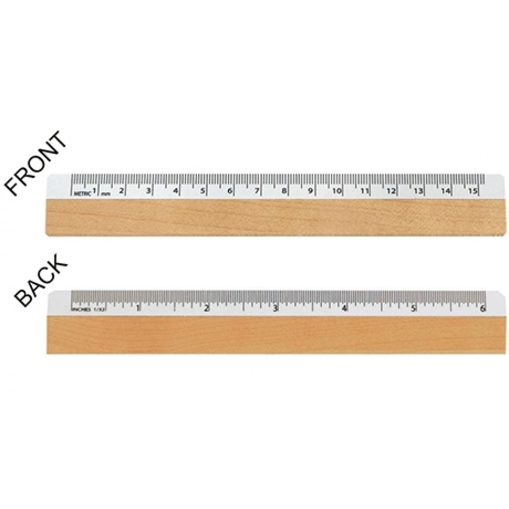 Optical Ruler - White Metric Scale Front / White Inch Back (6") with Logo