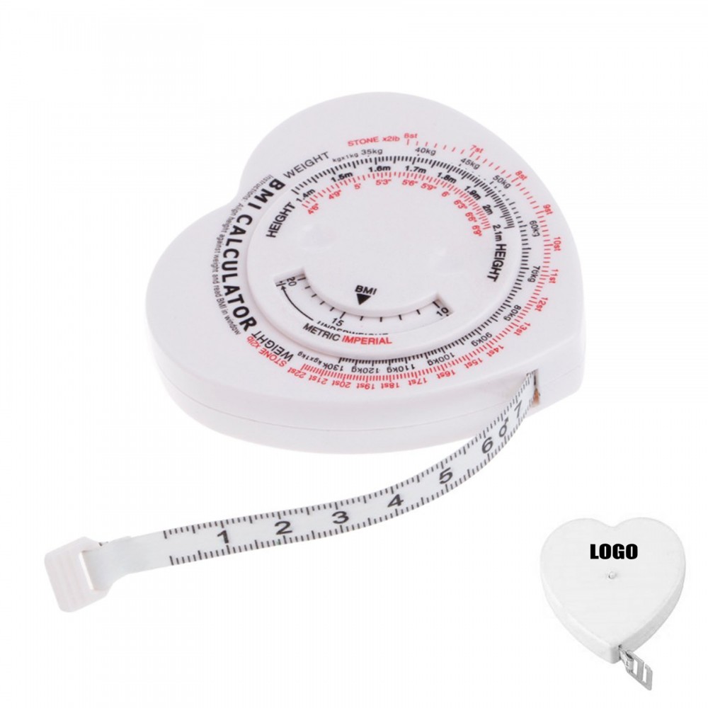 Heart BMI Health Tape Ruler Measurer with Logo