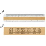 Double Bevel Mechanical Ruler w/ 3 Column Conversion Chart (6") with Logo