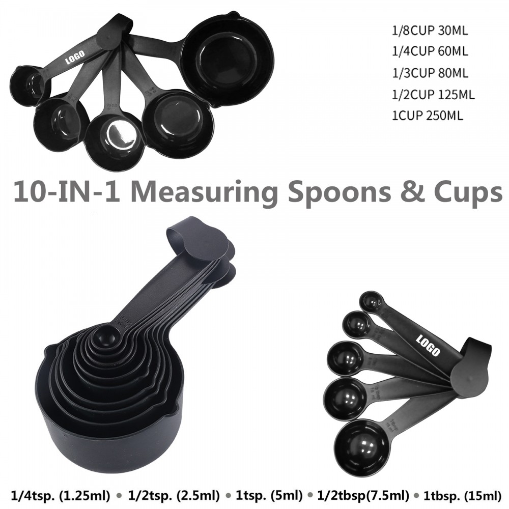 10 IN 1 Measuring Cup And Spoon With Round Buckle with Logo 10 IN 1 Measuring Cup And Spoon With Round Buckle with Logo