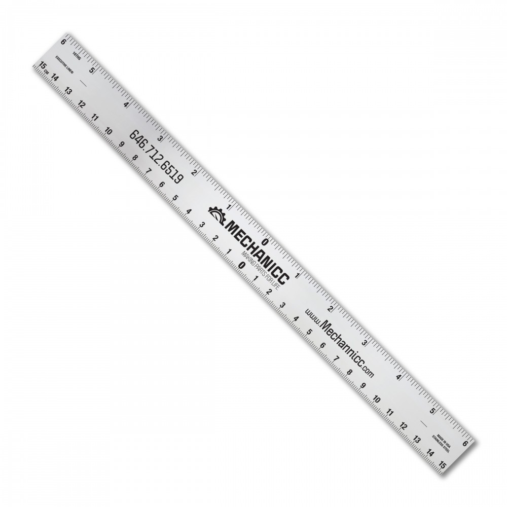 12" Stainless Steel Ruler with Center Finding Scales with Logo