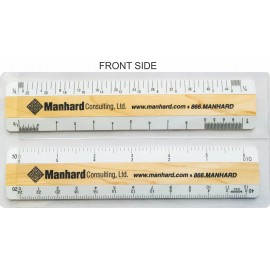 Logo Branded 6" Architectural & 6" Civil Engineering DOUBLE BEVEL rulers in a double pocket clear vinyl case