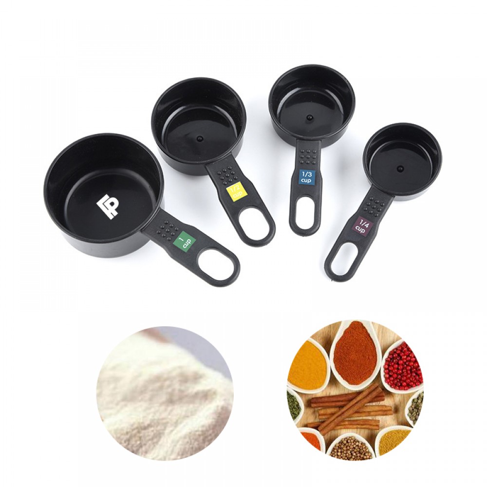 Logo Branded Set of 4 Plastic Measuring Seasoning Spoons Kitchen Tools Logo Branded Set of 4 Plastic Measuring Seasoning Spoons Kitchen Tools