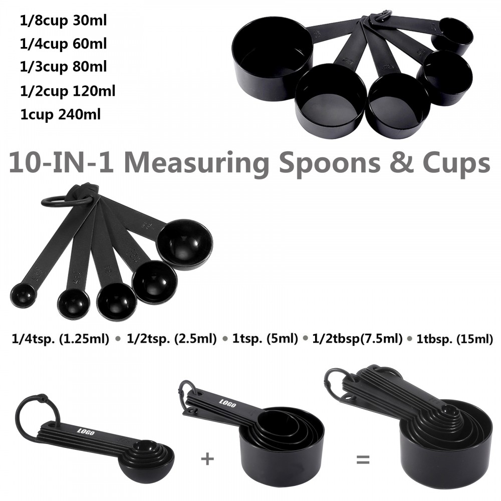 Logo Branded 10 IN 1 Measuring Cup And Spoon