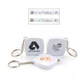 Square Tape Measure Key Chain with Logo