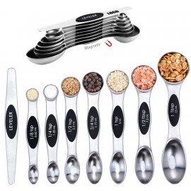 Logo Branded Magnetic 8" 1 Dual Measurement Spoons Set