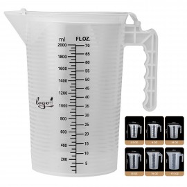 Plastic Measuring Cup with Lid and V-Shaped Spout, Multi-Size (3.5oz-175oz) with Logo