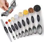 Promotional Magnetic Measuring Spoons Set of 9 Dual Sided Teaspoon