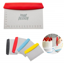 Logo Branded Square Stainless Steel Dough Scraper  Bench Cutter with Measurement Scale