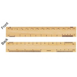 6" Architectural Wooden 4 Bevel Ruler with Logo  6" Architectural Wooden 4 Bevel Ruler with Logo