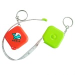 Square Tape Measure Keychain with Logo