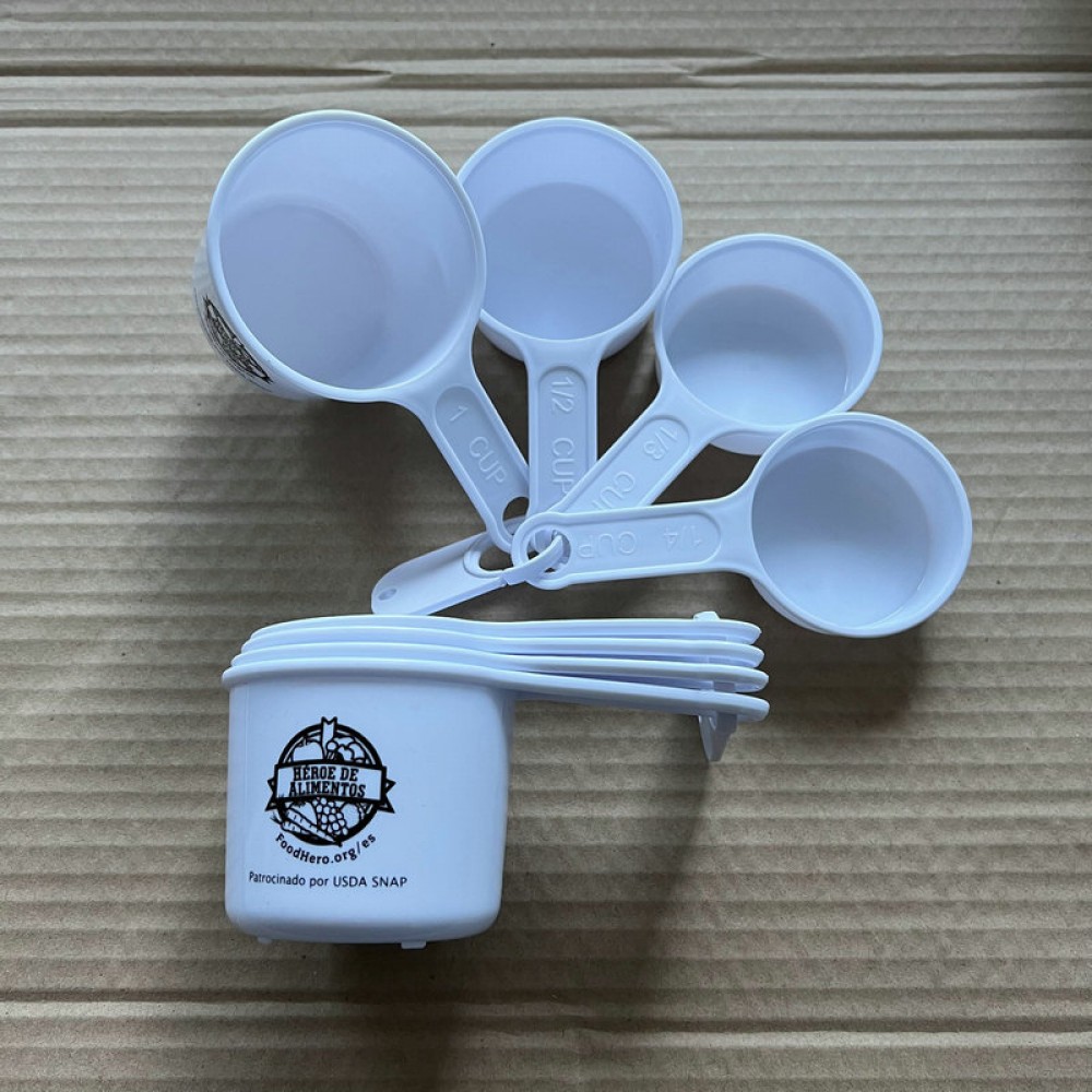 4-Piece Plastic Measuring Cup Set with Logo