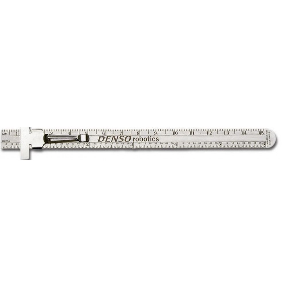 Stainless Steel 6" Pocket Ruler w/ MM Over 64ths with Logo