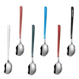8.26 Inch Dual Color Silver Spoon with Logo  8.26 Inch Dual Color Silver Spoon with Logo