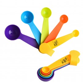 Customized 5-Piece Plastic Measuring Spoon Set for Cooking Baking Portion Control