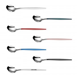 5.23 Inch Dual Color Silver Spoon With Round Head with Logo