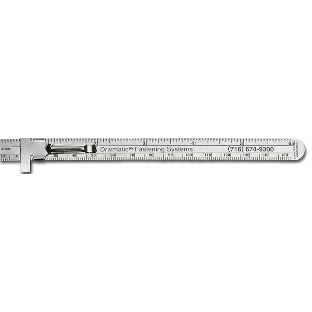 Personalized Stainless Steel 6" Pocket Ruler w/ 32nds Over MM