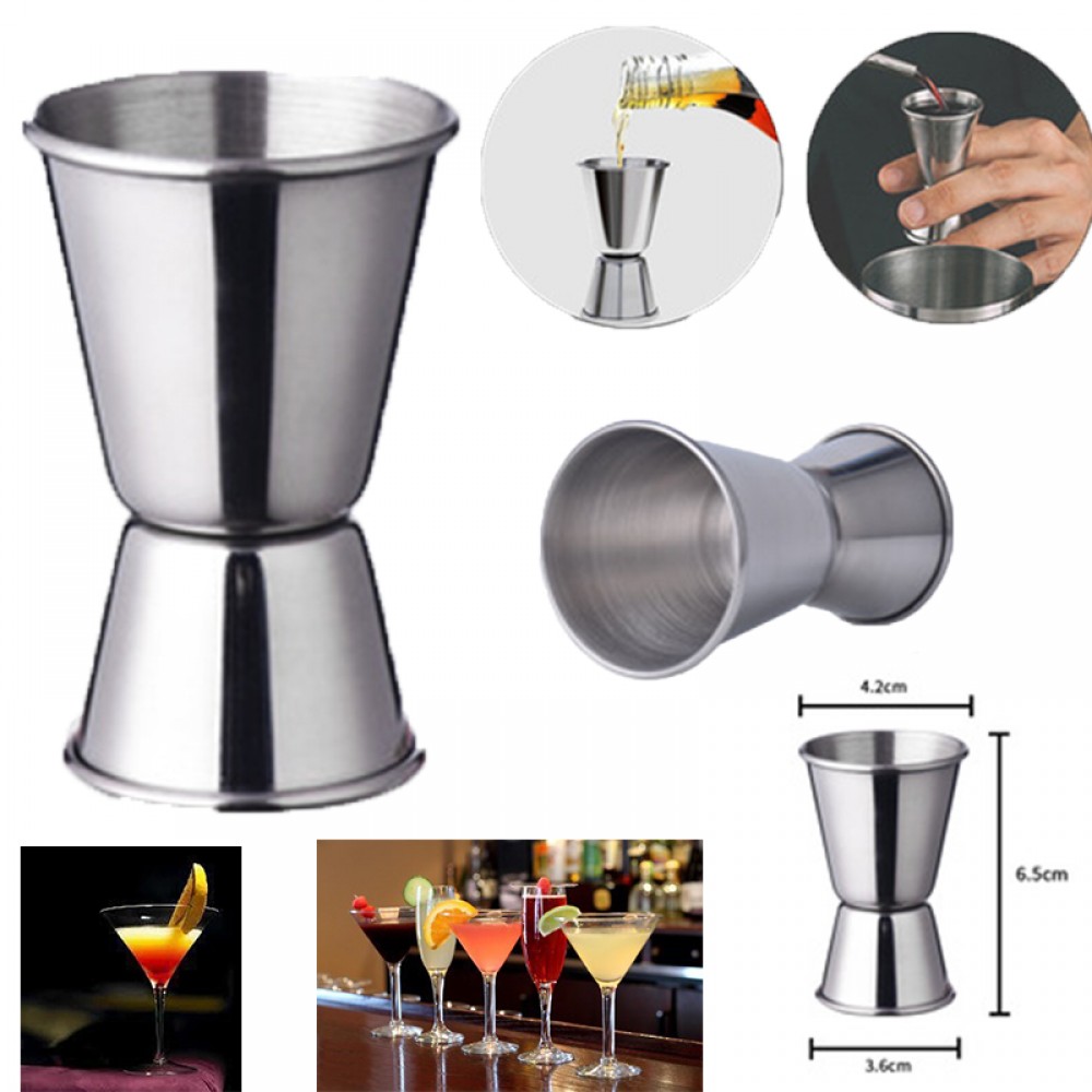 0.5 Oz./1 Oz. Stainless Steel Cocktail Jiggers Logo Branded 0.5 Oz./1 Oz. Stainless Steel Cocktail Jiggers Logo Branded