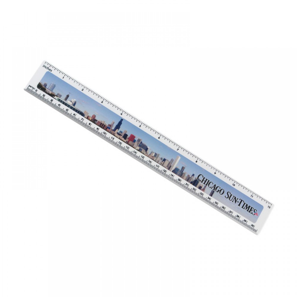 12" Ruler With Digital Imprint with Logo