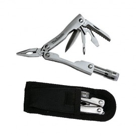 Logo Branded Micro Stainless Pocket Multi Tool w/ Super Bright LED Light  Logo Branded Micro Stainless Pocket Multi Tool w/ Super Bright LED Light