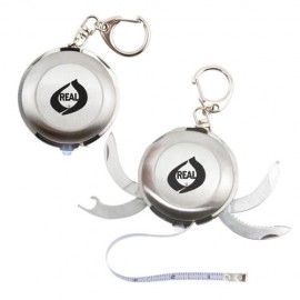 Promotional Stainless Steel Key Ring Multi-Tool w/ Light and 3 ft. Tape Measure  Promotional Stainless Steel Key Ring Multi-Tool w/ Light and 3 ft. Tape Measure