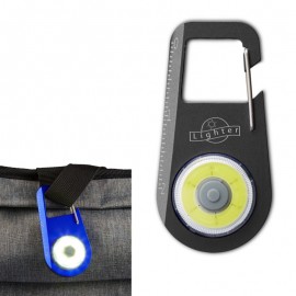 Personalized Aluminum Carabiner COB Light w/Mini Ruler  Personalized Aluminum Carabiner COB Light w/Mini Ruler