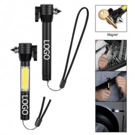 Logo Branded 5 1/2" Aluminium Emergency Safety Auto Tool Window Breaker w/COB Flashlight