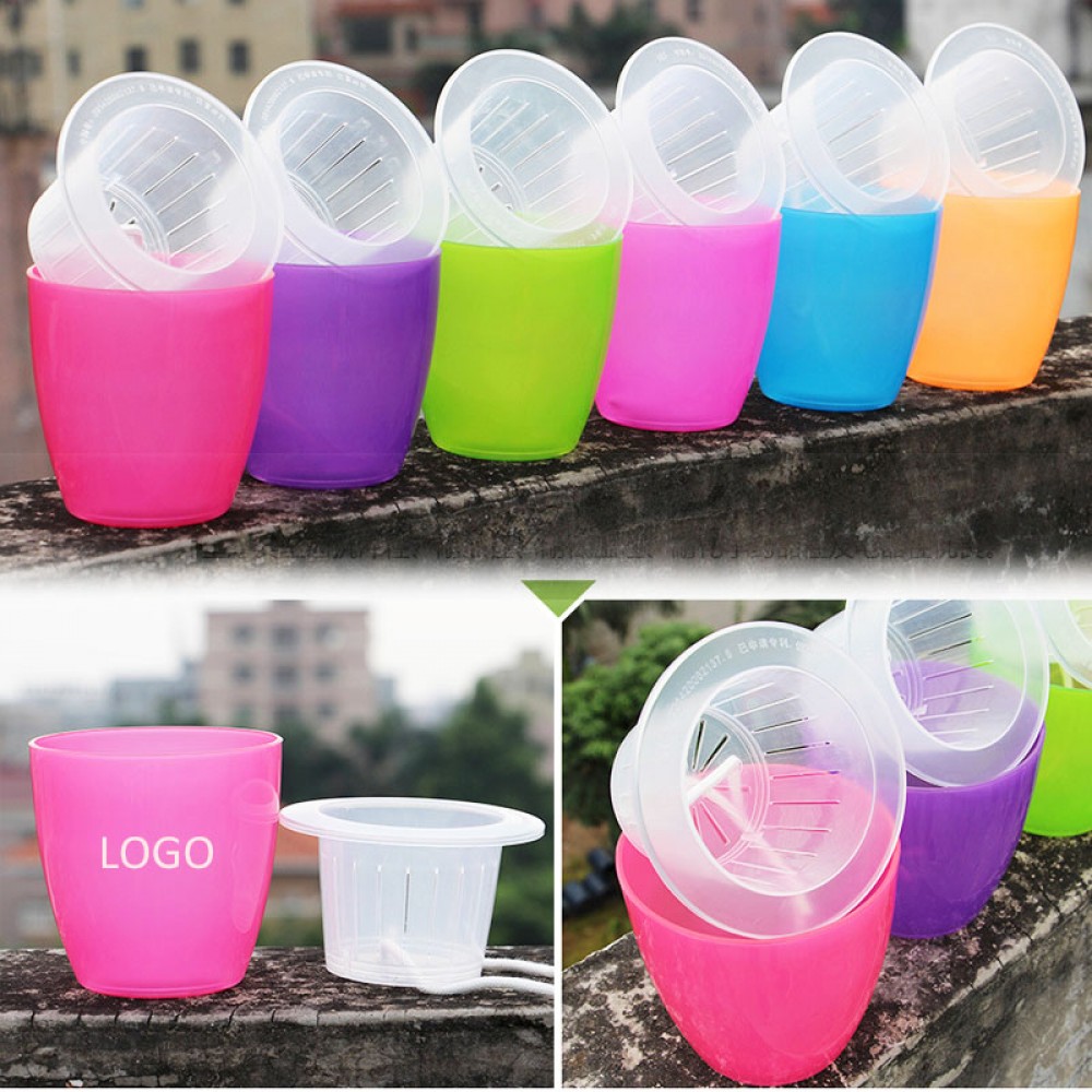 Logo Branded Colorful Automatic Self-watering Planter Pot Logo Branded Colorful Automatic Self-watering Planter Pot