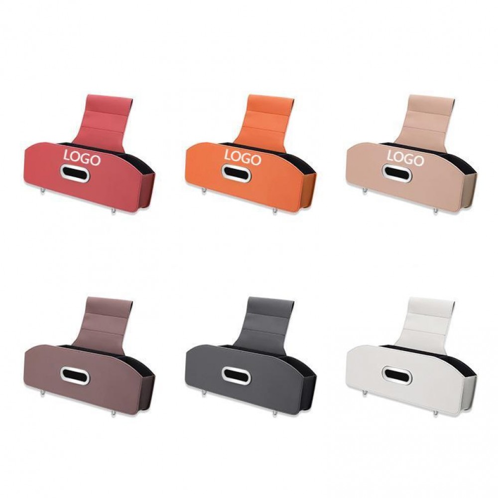 Headrest Mount Back Seat Console Organizer with Logo