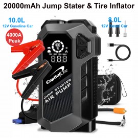 4000A Peak Portable Emergency battery booter w/ 150PSI Emergency Tire Inflator with Logo