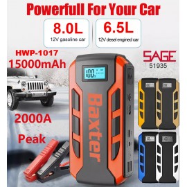 Portable Emergency battery booster 15000mAh Emergency Battery Station Jump Starter with Logo