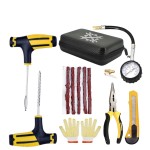 Steel And Plastic Automotive Tire Repair Kit With Pressure Gauge with Logo