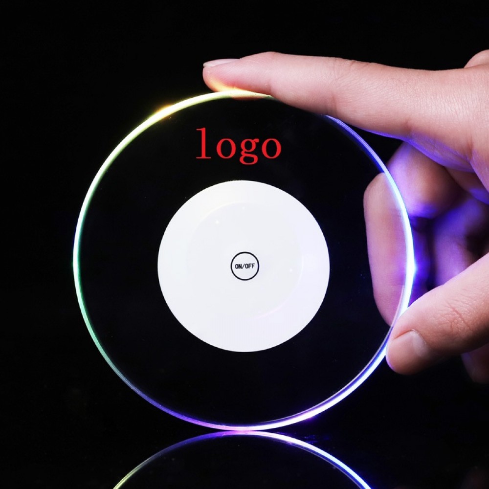 Custom 7-Color LED Luminous Car Cup Holder Coaster