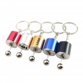 Custom Six-Speed Manual Gear Shifter Metal Keychain