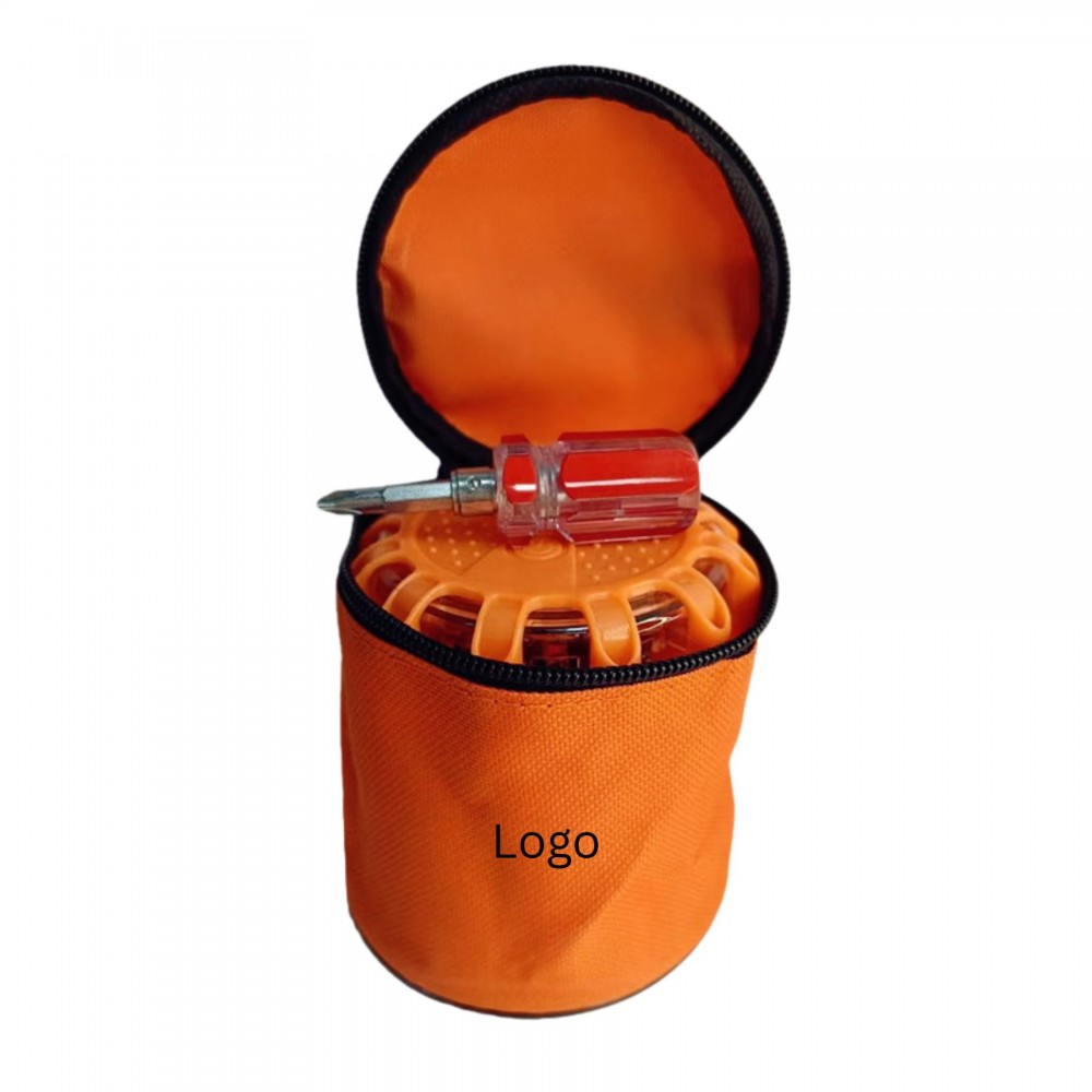 Customized 3-Pack Magnetic LED Roadside Flare Kit with Storage Bag & Tool