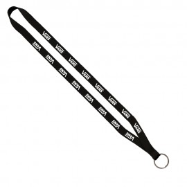 1/2" Polyester Lanyard With Sewn Metal Split-Ring with Logo