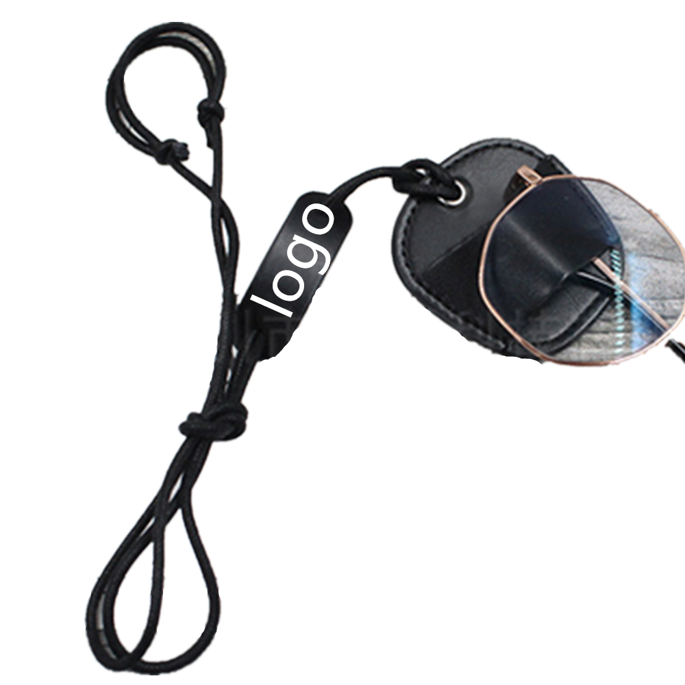 Custom Printed Leather Eyeglasses Holder With Lanyard