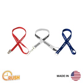 Silkscreened Flat Lanyard - Made in America with Logo