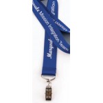 1" Flat Polyester Lanyard with Rush Shipping Custom Printed