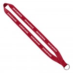 Personalized 3/4" Polyester Sewn Lanyard W/ Silver Tone Metal Split Ring